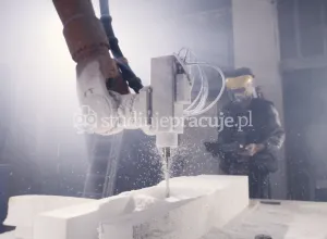 Polystyrene production worker